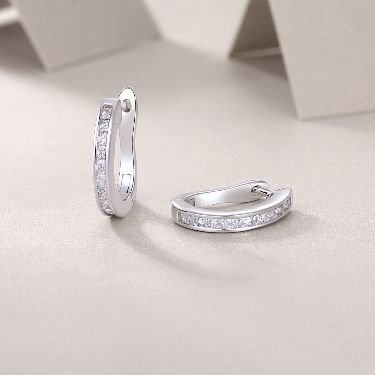 Fashionable Luxurious Earrings Set with Moissanite 925 Sterling Silver