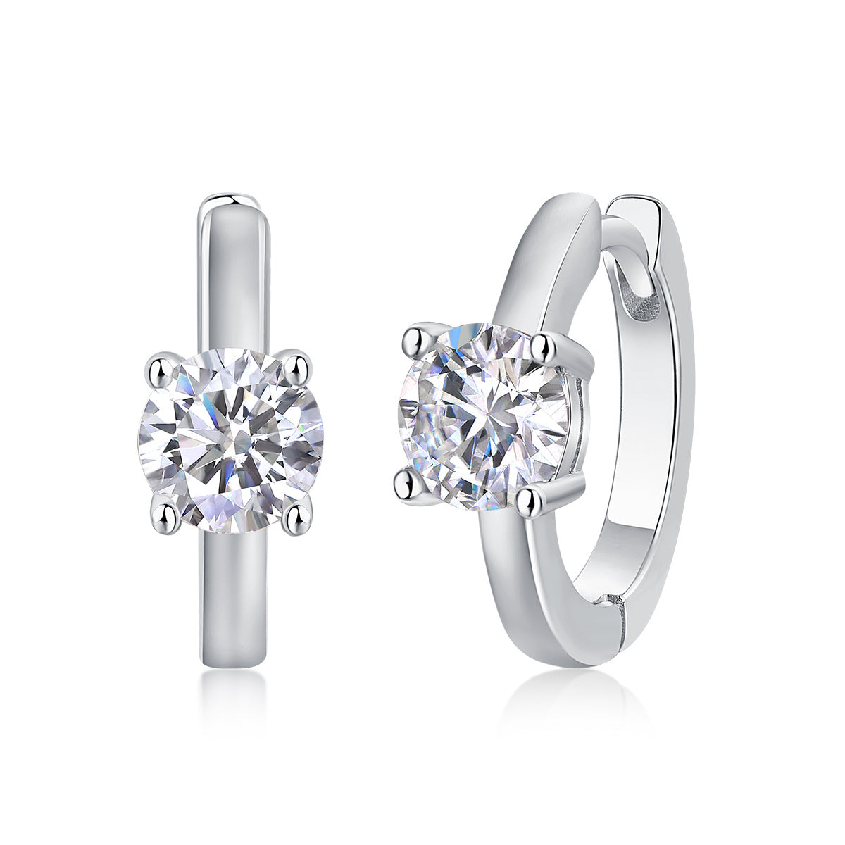 Stud Moissanite Diamond Silver Earrings