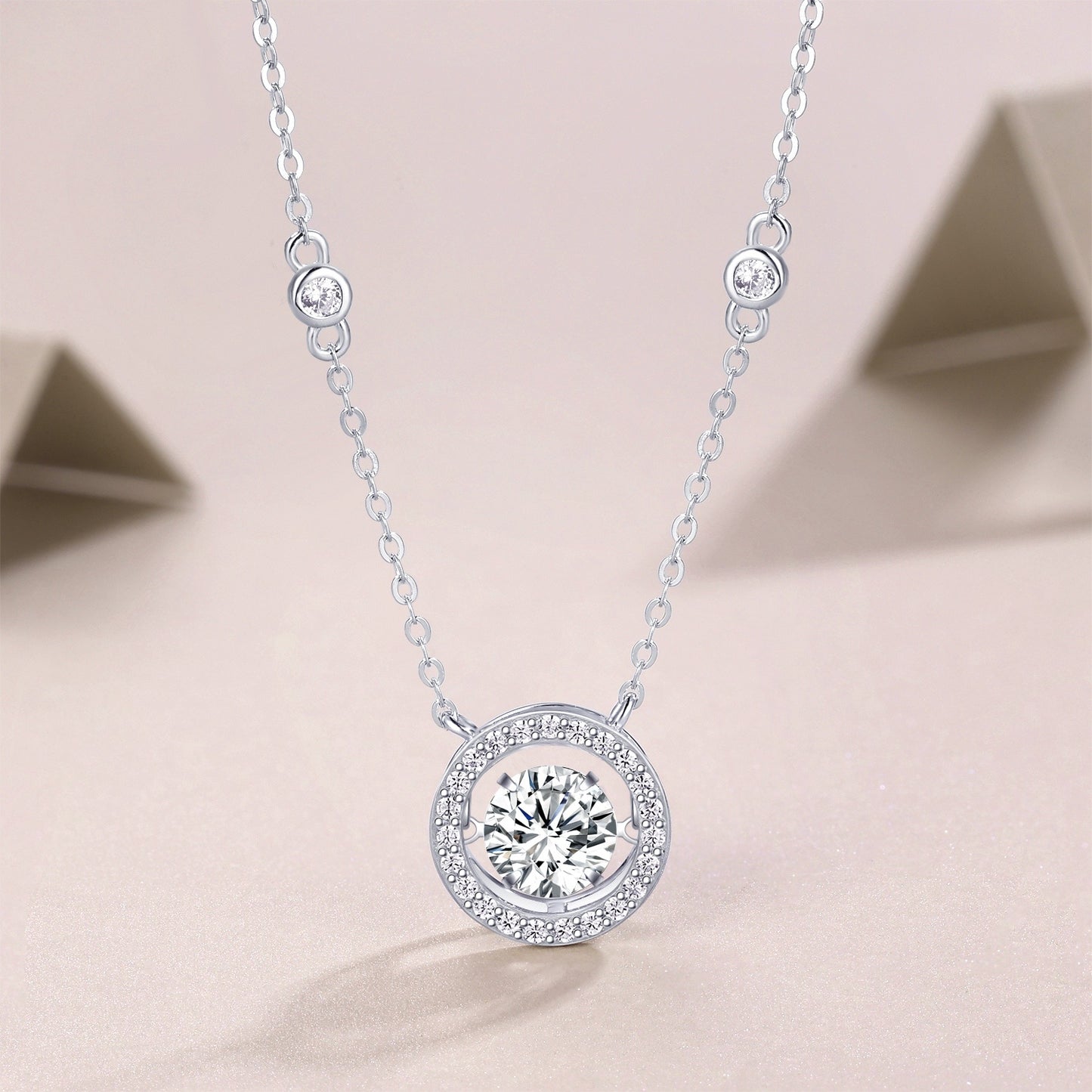A Fashionable and Luxurious Diamond Jewelry Set With 1-carat Moissanite 925 Sterling Silver
