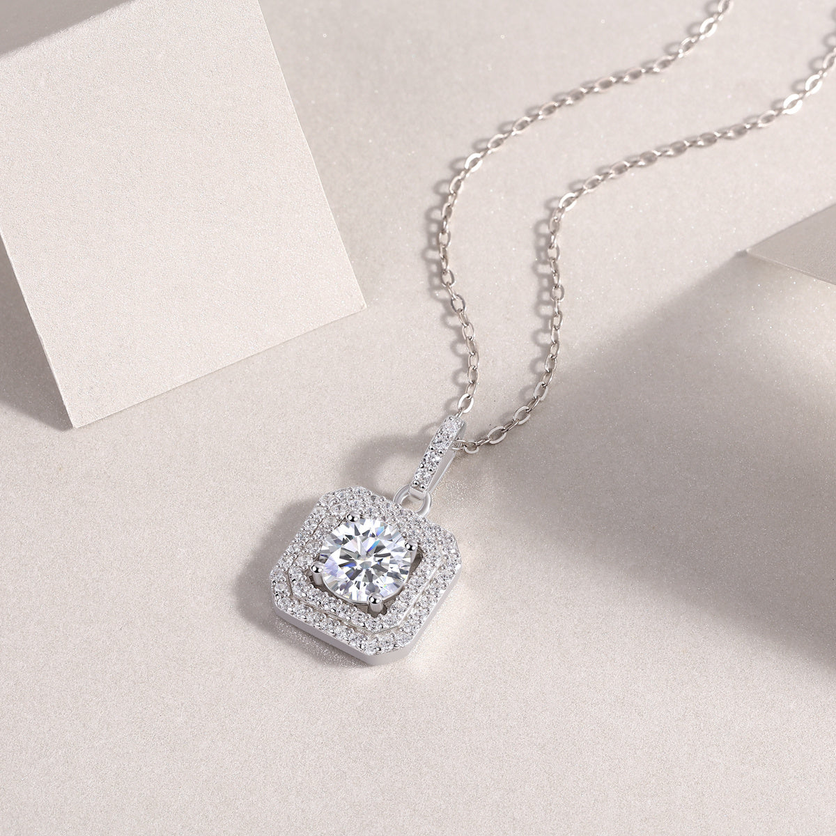 Luxurious Jewelry Piece Set With 1-carat Moissanite 925 Sterling Silver