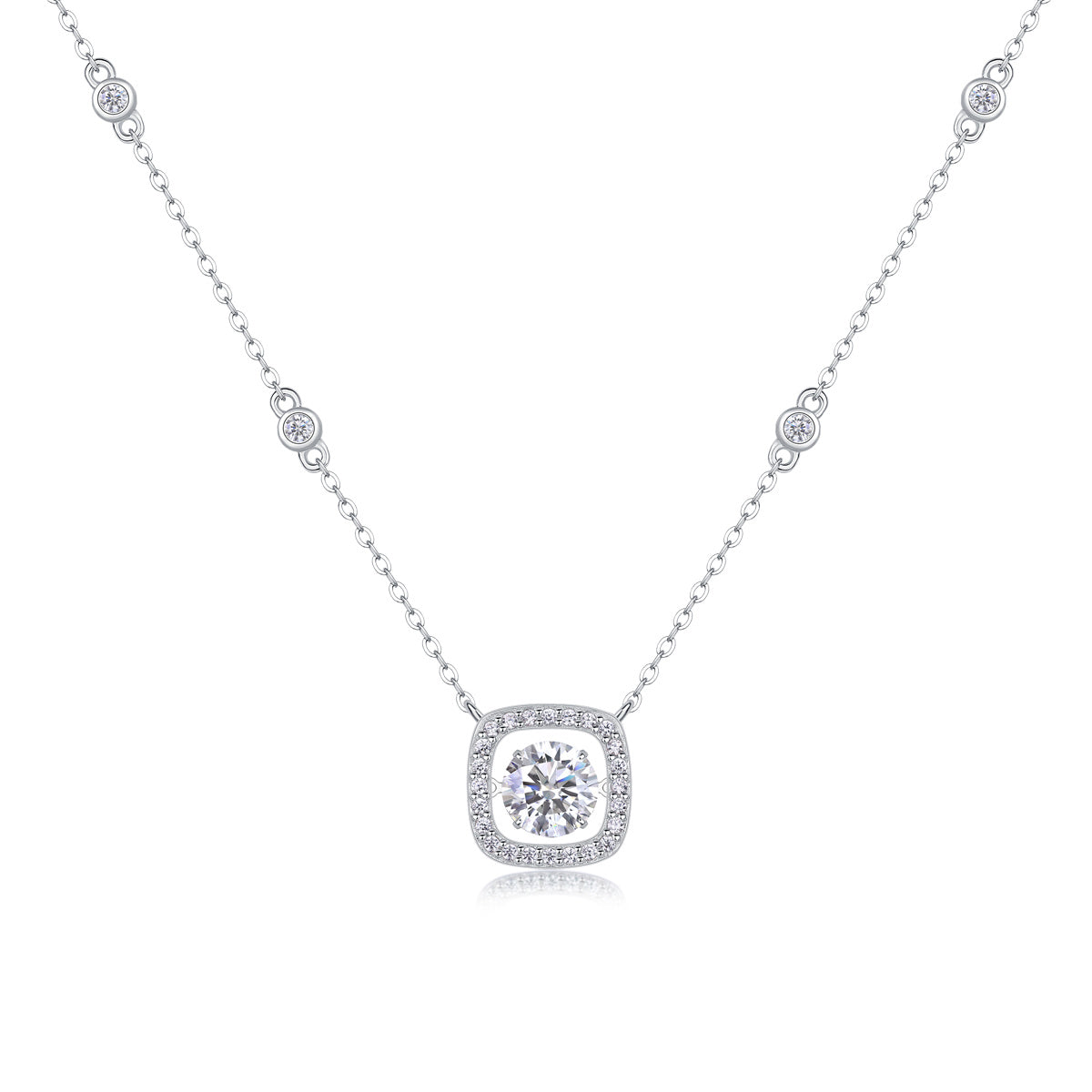 A Fashionable and Luxurious Jewelry Pendant Set With 1-carat Moissanite 925 Sterling Silver