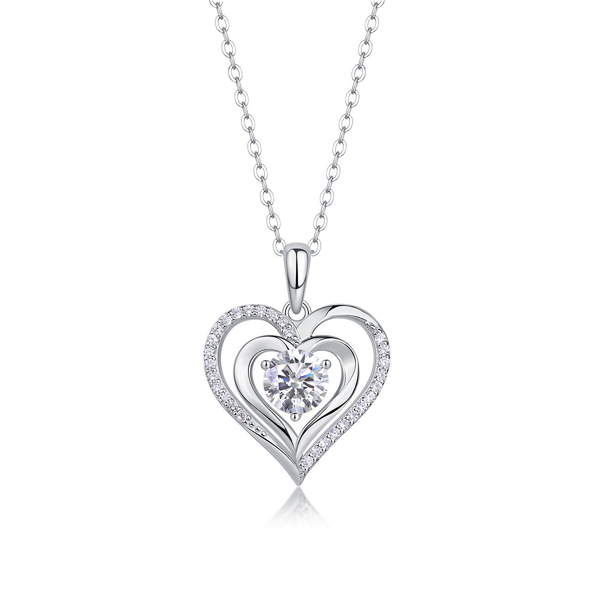 Fashionable Pendant Set With 1-carat Moissanite Diamond S925 Sterling Silver