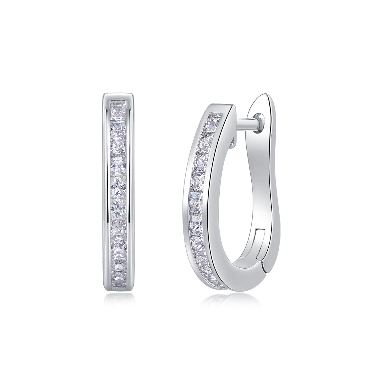 Fashionable Luxurious Earrings Set with Moissanite 925 Sterling Silver