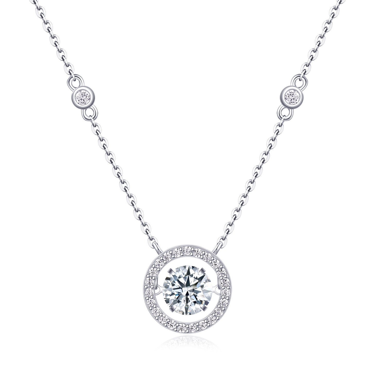 A Fashionable and Luxurious Diamond Jewelry Set With 1-carat Moissanite 925 Sterling Silver
