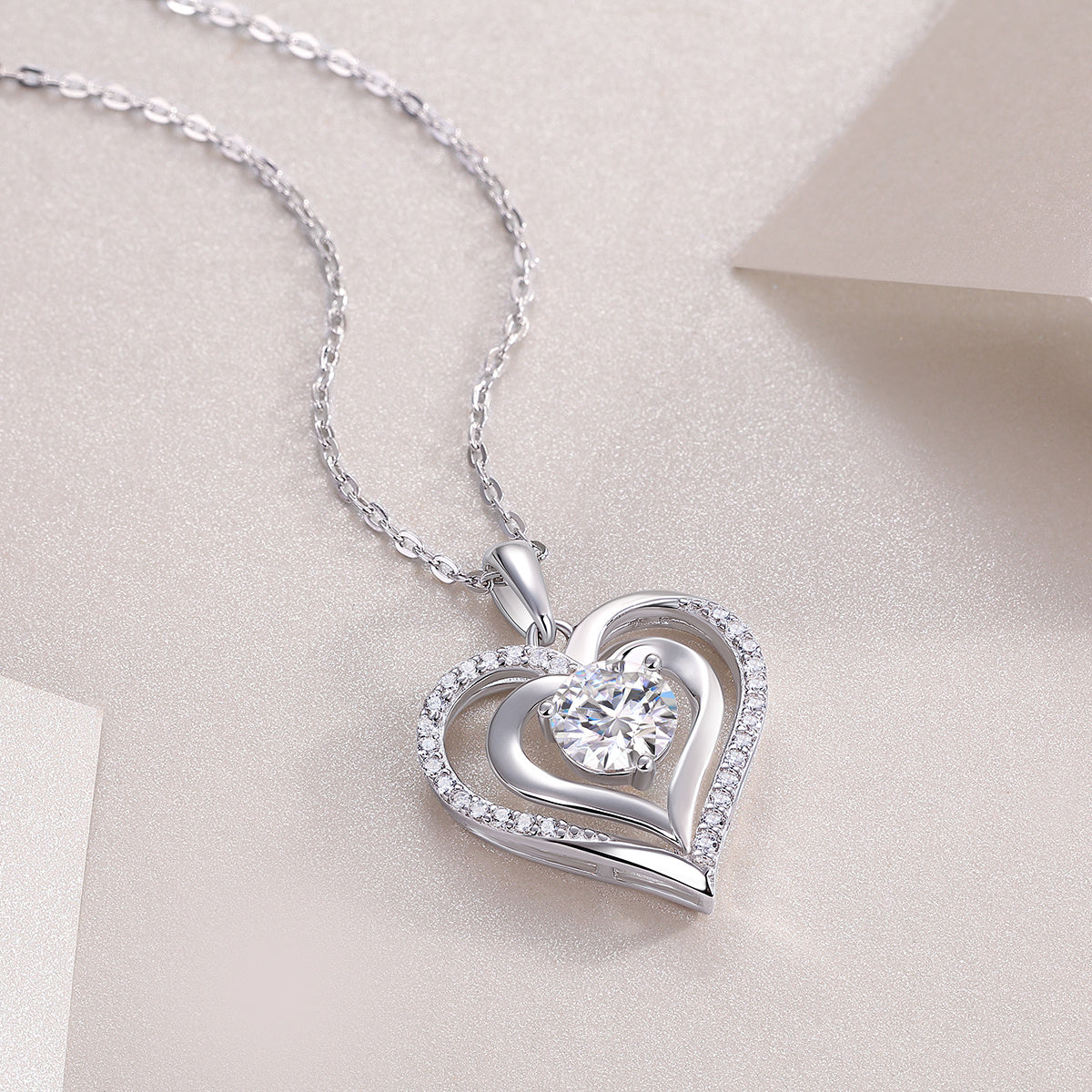 Fashionable Pendant Set With 1-carat Moissanite Diamond S925 Sterling Silver
