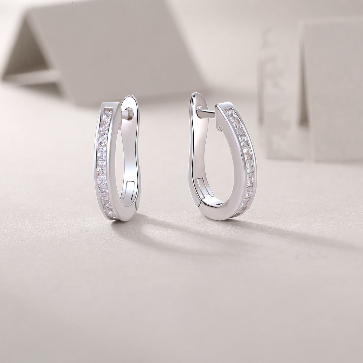 Fashionable Luxurious Earrings Set with Moissanite 925 Sterling Silver
