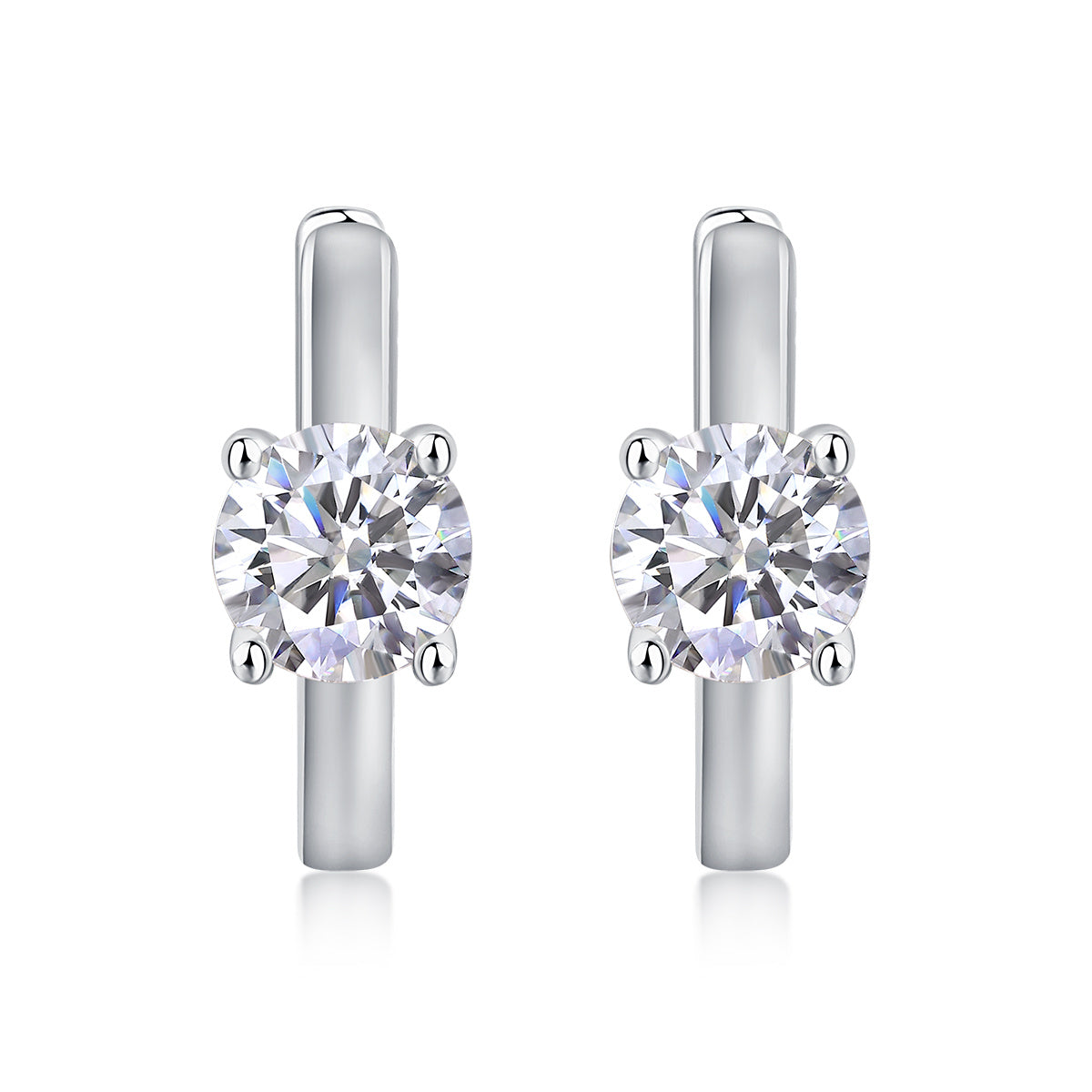 Stud Moissanite Diamond Silver Earrings