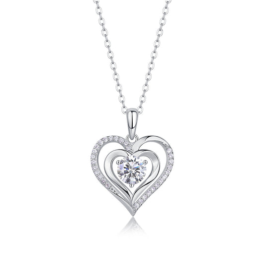 Fashionable Pendant Set With 1-carat Moissanite Diamond S925 Sterling Silver