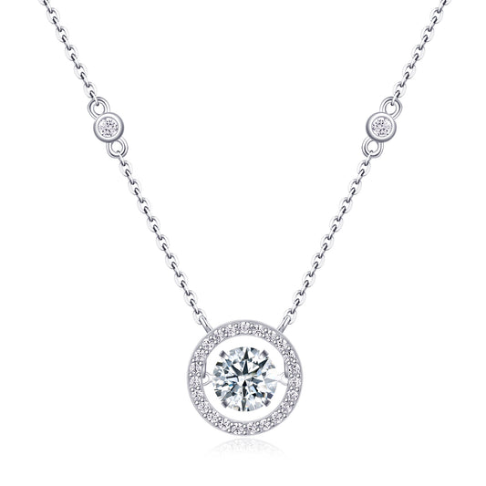 A Fashionable and Luxurious Diamond Jewelry Set With 1-carat Moissanite 925 Sterling Silver