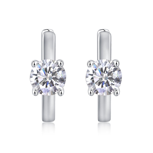Stud Moissanite Diamond Silver Earrings