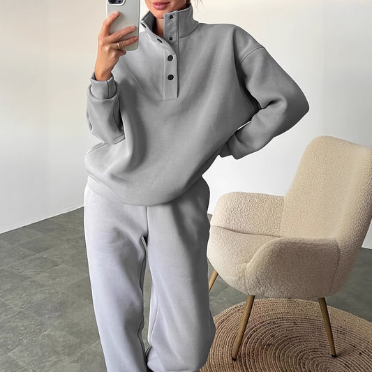 Women's Button Collar Two-piece Set